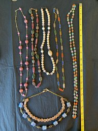 Beaded Necklace Lot - Stone, Glass, Plastic Beads