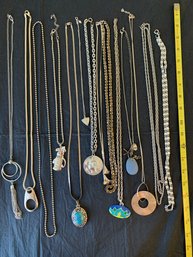 Vtg And Modern Silver Tone Necklace Lot