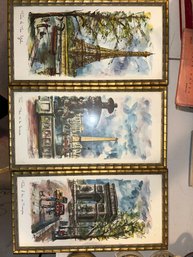 Set Of 3 French Framed Pictures AMO