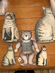 Vintage Stuff Animals Pug Cat Teddy Bear Dog  THE TOY WORKS