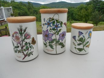 Portmeirion Botanic Garden  3 Graduated Ceramic Cannisters.