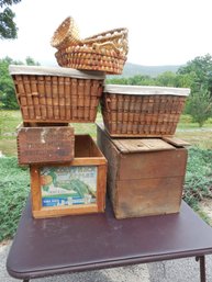 Old Advertising Boxes And Baskets