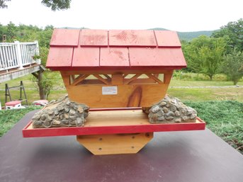 Hand Crafted Bird Feeder For 4x4 Deck Post - Covered Bridge