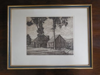 Luigi Lucioni Signed Original Etching. Titled: On The Road Dated 1952.