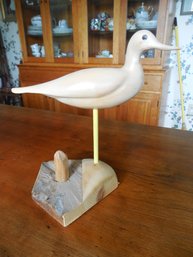 Signed Bob Lee Carving Of A Yellow Leg Sandpiper. Eaton, NH.