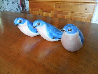 3 Andersen Design Blue Birds. Made In Maine.