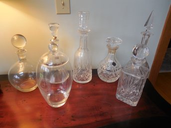 Miscellaneous Lot Of Decanters  Waterford, Stewart, Mikasa, Block  All Decanters Have Stoppers.