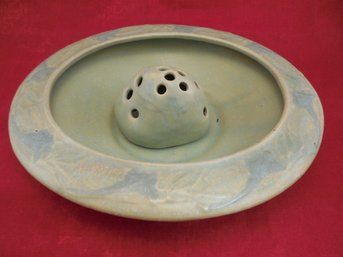 Roseville Bowl With Matching Flower Frog  Pattern Art Deco Cremona