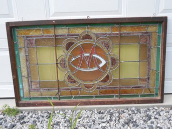 Antique Leaded Stained Glass Window  41' X 21'