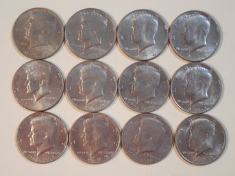 Lot Of 12 Kennedy Half 1/2 Dollars -   3 Bicentennial