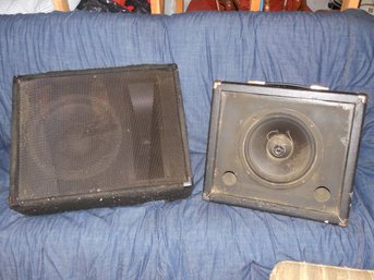 Lot Of 2 Wedge Monitor Speakers - 1 Peavy