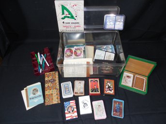 Misc Lot Of Old Playing Cards & Bridge Related Stuff