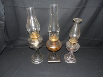 3 Old Oil Lamps