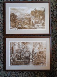 Pair Of Pencil Signed Original Prints By J A Kendall 1973/74 San Francisco