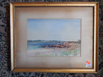 1899 Original Watercolor Seascape By Bryant