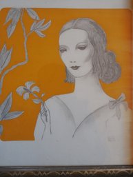 Art Deco Original Mixed Media Drawing / Painting By George Bailey