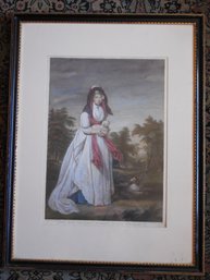 Large Antique Mezzotint Of Queen Charlotte By Tho Ryder After William Beechey R.A.