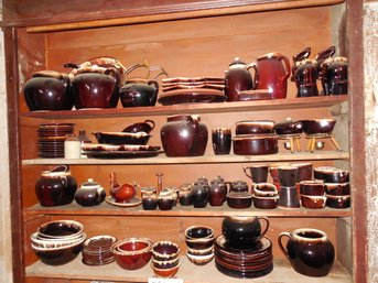 Large Lot Of Brown Drip Glaze Ware  A Lot Of It Is  Vintage Pfaltzgraff Gourmet Brown Drip