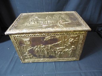 Brass Clad Wooden Kindling Box