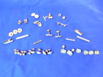 Lot Of Antique Cufflinks, Buttons And Bar Pins