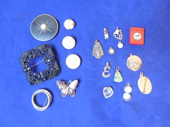 Lot Of Costume Jewelry -  Pins & Necklace Pendants