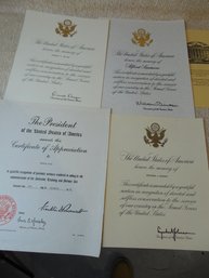 Lot Of 4 Presidential Memorial Certificates - Printed Signatures