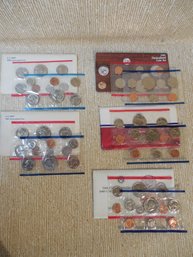 Lot Of 5 US Mint Sets Uncirculated Coins 1980, 81, 85,87,89