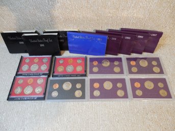 Lot Of 8  US Mint Proof Sets Coins 1980-1987