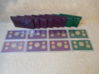 Lot Of 8  US Mint Proof Sets Coins 1988-1995