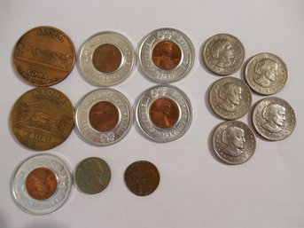 Miscellaneous Lot Coins  Susan B Dollars, Bicentennial Quarters, Good Luck Pennies, Etc.