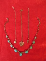 Lot Of 4 Mexican / Southwestern Sterling Silver Necklaces W/ Pendants