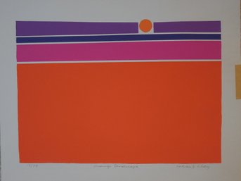 Calvin Jacob Libby Original Silk Screen Signed & Numbered Edition  'Orange Landscape'