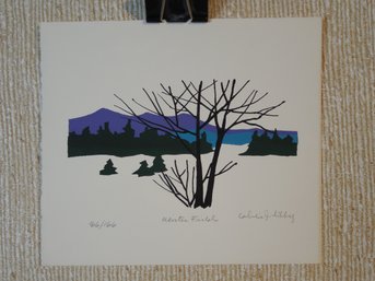 Calvin Jacob Libby Original Silk Screen Signed & Numbered Edition  'Winter Fields'