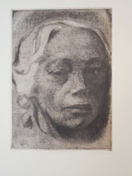 Kathe Kollwitz Original Etching Self Portrait  German Expressionist