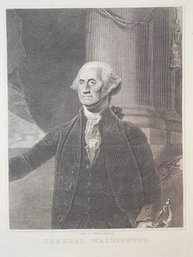 Early Steel Engraving Of George Washington  After G Stuarts Painting