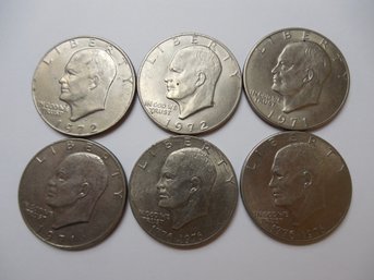 Lot Of 6 Eisenhower Dollars