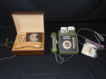 Lot Of Two Vintage Telephones. Both Are Rotary Dial. One Is A Deco-Tel Phone & Western Electric