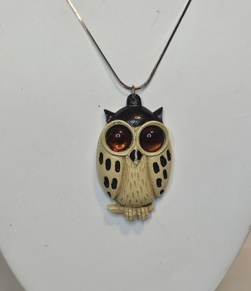 WHO IS THAT Why It Is The Cutest Vintage Mirror Backed Owl Pendant EVER