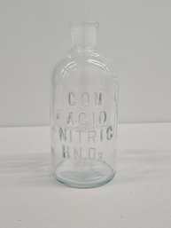 Vintage Nitric Acid Lab Glass Bottle