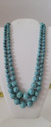 Gorgeous Vintage 50s Signed Giuliano Fratti Milan Glass Faux Turquoise Necklace Great Condition