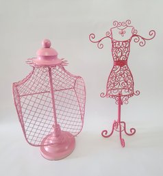 Pink Metal Jewelry Display Storage Stands