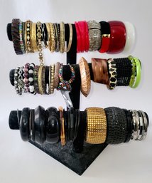 3 Tier Display Rack Of Bangle And Vintage Bracelets