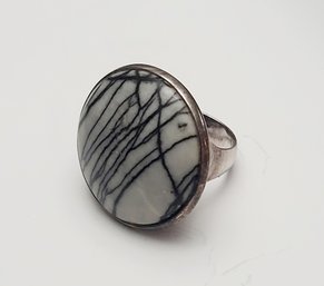 Large Stone Sterling Silver Ring Size 8