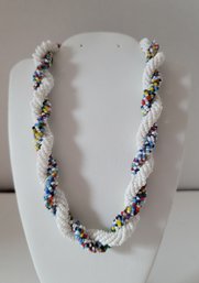 Vintage MCM Braided Seed Bead Necklace Excellent Condition