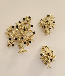 Vintage Signed Dodds Tree Brooch And Matching Earrings