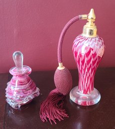 Vintage Blown And Art Glass Perfume Bottles