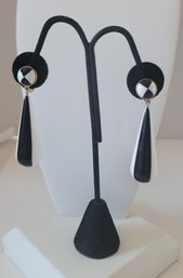 You Know You Need These! Vtg 60s Crown Trifari Mod Harlequin Lucite Teardrop Earrings Excellent Condition