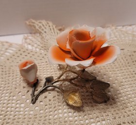 For Your Boudoir Vtg 50s Hollywood Regency Capidomonte Rose Decor