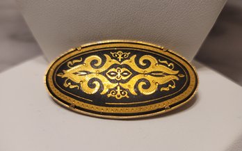 Vintage 40s Damascene Brooch Great Condition