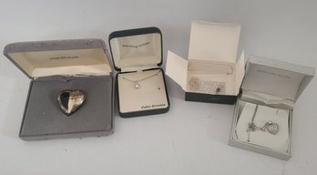 Boxed Sterling Necklaces And Large Heart Brooch